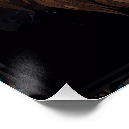 Zebra Levendig Mozaïek Perfect Poster (Hoek)