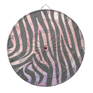 Zebra Licht grijs en roze afdrukken Dartbord