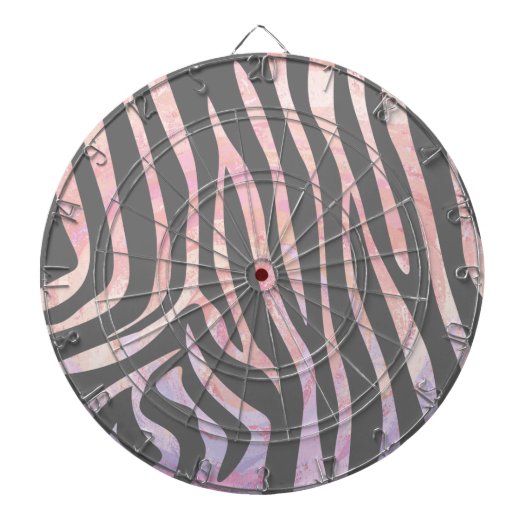 Zebra Licht grijs en roze afdrukken Dartbord (Voorkant)