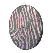 Zebra Licht grijs en roze afdrukken Dartbord (Voorkant Rechts)