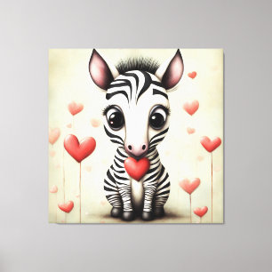 Zebra Liefde 1 Canvas Afdruk
