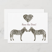 Zebra Liefde Bewaar de datum Aankondigingskaart (Voorkant / Achterkant)