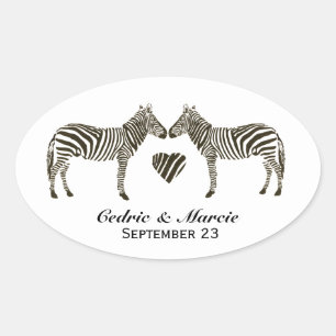 Zebra Liefde Bewaar de Datum Stickers