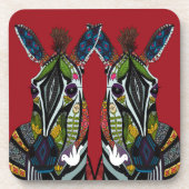 zebra liefde rood onderzetter (Voorkant)