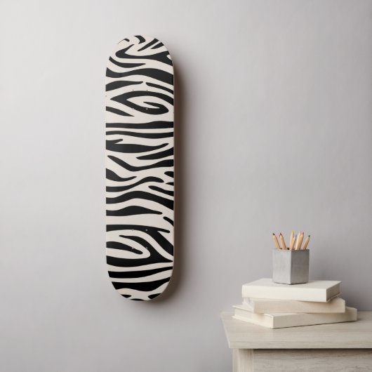 Zebra lijnpatroon skateboard (Muurkunst)