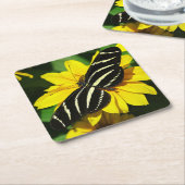 Zebra Longwing Vierkante Kartonnen Onderzetter (Schuin)