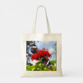 Zebra longwing vlinders op rode bloemen tote bag (Achterkant)
