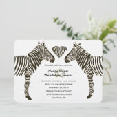 Zebra Love bruiloft uitnodiging (Staand voorkant)