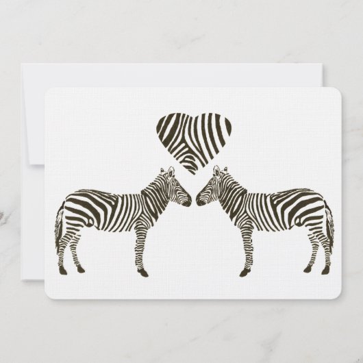 Zebra Love Faire-part de mariage (Dos)