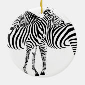 Zebra Love Keramisch Ornament (Achterkant)