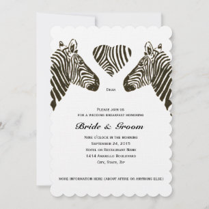 Zebra Love Mariage Breakfast Invitation