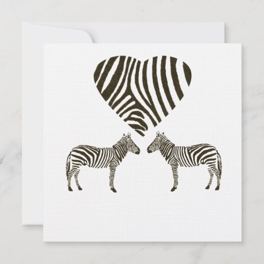 Zebra Love Mariage Réception Invitation (Dos)