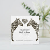 Zebra Love Mariage Réception Invitation (Debout devant)