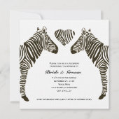 Zebra Love Mariage Réception Invitation (Devant)