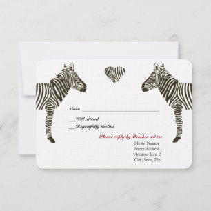Zebra Love RSVP Kaartje