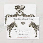 Zebra Love RSVP Kaartje (Voorkant / Achterkant)