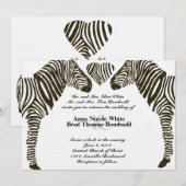 Zebra Love Wedding Invitation Kaart (Voorkant / Achterkant)
