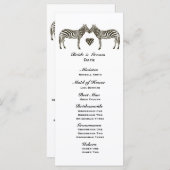 Zebra Love Wedding Programme (Devant / Derrière)
