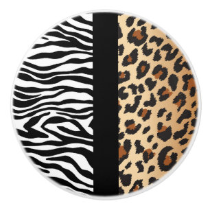 Zebra & Luipaard Cheeta Print Ladeskast Kabinet Keramische Knop