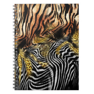 Zebra Luipaardhuid gemengd patroon Notitieboek