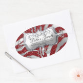 Zebra Luxe sieraden Sticker Rood Sparkle Silver (Envelop)