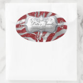 Zebra Luxe sieraden Sticker Rood Sparkle Silver (Tas)