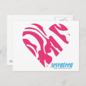 Zebra Magenta 2 Briefkaart (Voorkant / Achterkant)