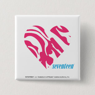 Zebra Magenta 2 Vierkante Button 5,1 Cm
