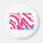 Zebra Magenta 3 Magneet (Voorkant)