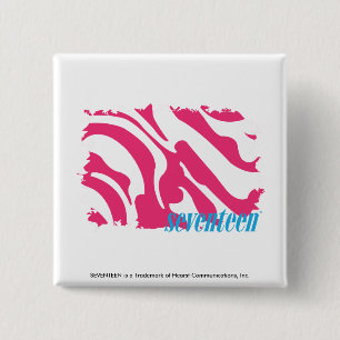 Zebra Magenta 3 Vierkante Button 5,1 Cm