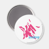 Zebra Magenta 4 Magneet (Voorkant / Achterkant)