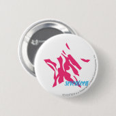 Zebra Magenta 4 Ronde Button 5,7 Cm (Voorkant /achterkant)