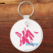 Zebra Magenta 4 Sleutelhanger (Voorkant)