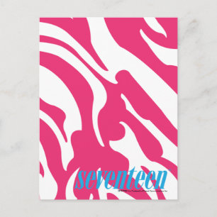 Zebra Magenta Briefkaart