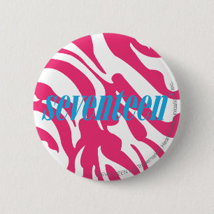 Zebra Magenta Ronde Button 5,7 Cm