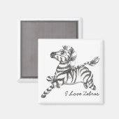 Zebra Magnet Magneet (Voorkant / Achterkant)