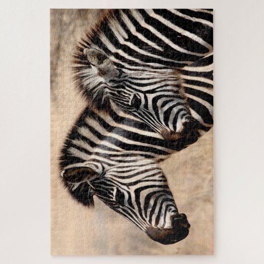 Zebra Mam & Foal, Jigzaag Puzzle Legpuzzel (Verticaal)
