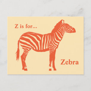 Zebra - Mandarijn en licht sinaasappel Briefkaart
