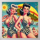  Zebra meisjes Poster (Voorkant)