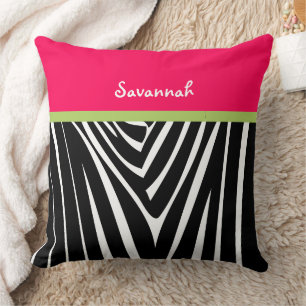 Zebra Melon Hot Pink personaliseer stijlvol Kussen