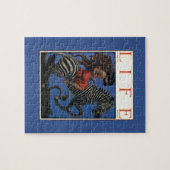  Zebra met Art Nouveau Woman Print Legpuzzel (Horizontaal)