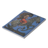 Zebra met Art Nouveau Woman Rider Notitieblok (Gedraaid)