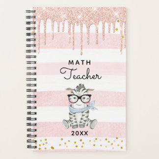 Zebra met bril Wiskunde leerplanner Planner