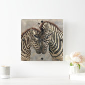 Zebra met Colt Vierkante Klok (Huis)