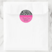 Zebra met het Baby shower Hot Pink Polka Dot Patte Ronde Sticker (Tas)