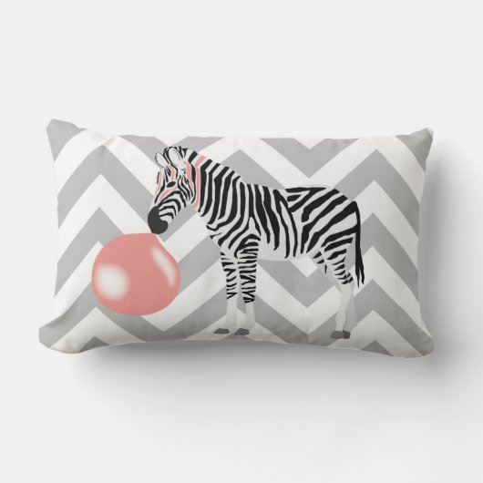 Zebra met kauwgom blaast bel kussen (Voorkant)
