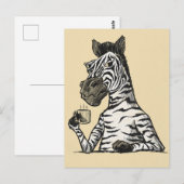 Zebra met koffie-Briefkaart Briefkaart (Voorkant / Achterkant)