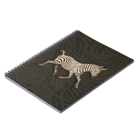 zebra met paisleyontwerp notitieboek (Linkerzijde)