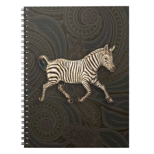  zebra met paisleyontwerp notitieboek (Voorkant)