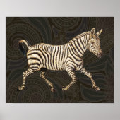  zebra met paisleyontwerp poster (Voorkant)